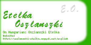 etelka oszlanszki business card